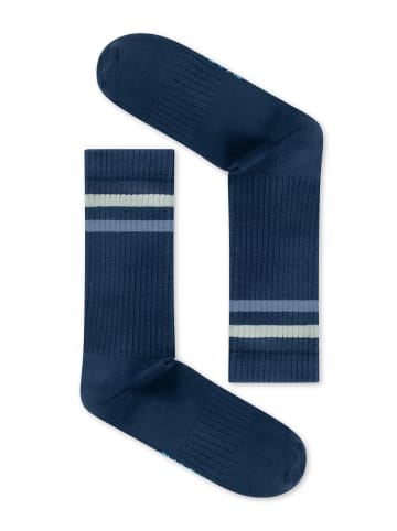 GreenBomb Tennis Socks Blue Mint Stripes in Marineblau