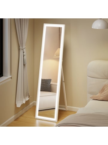 HOMCOM Ganzkörperspiegel-40L x 5B x 160H cm-Weiß