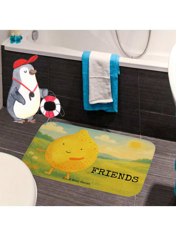 Mr. & Mrs. Panda duschmatten Beste Freunde Zitrone Design mit Sp... in Weiß