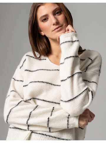 More & More Streifenpullover in knitted stripes offwhite black