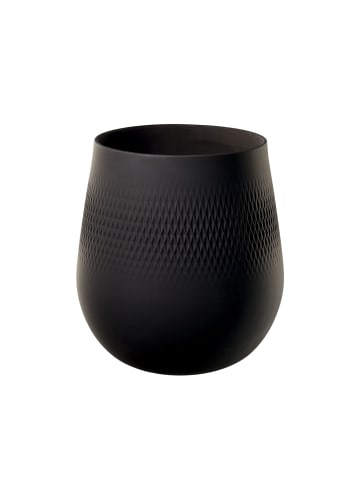 Villeroy & Boch Vase Carré groß Manufacture Collier noir in schwarz