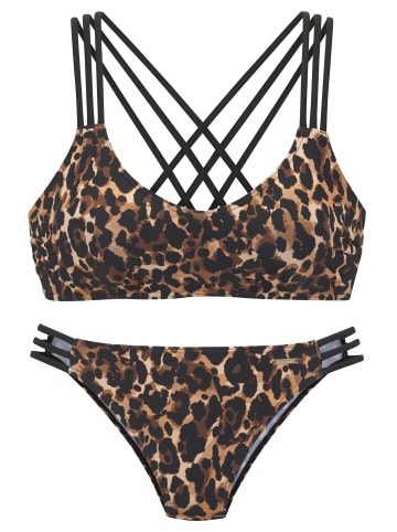 Bruno Banani Bustier-Bikini in leo bedruckt