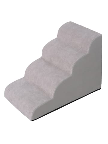 relaxdays Hundetreppe in Grau - (B)40 x (H)50 x (T)72 cm