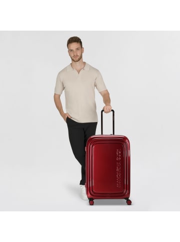 Mandarina Duck Logoduck + Metal 4 Rollen Trolley L 75 cm mit Dehnfalte in red metal