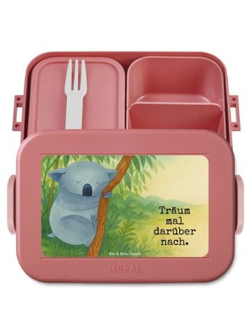 Mr. & Mrs. Panda Bento Box Koalabär Design mit Spruch in Rot Pastell