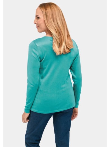 GOLDNER V-Pullover Unkomplizierter Pullover mit V-Ausschnitt in smaragd