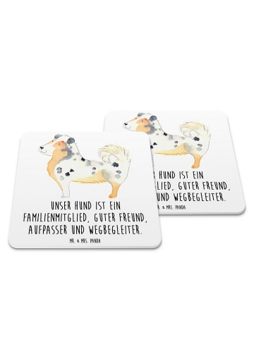 Mr. & Mrs. Panda Untersetzer Set Hund Australien Shepherd mit Sp... in Weiß