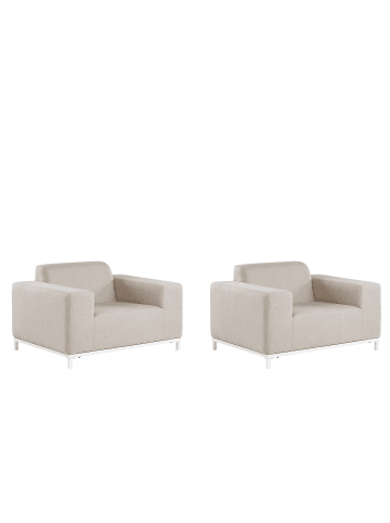 Beliani 2er-Set Sessel ROVIGO in Beige/Weiß