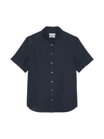 Marc O'Polo Kurzarm-Leinenbluse regular in deep blue sea