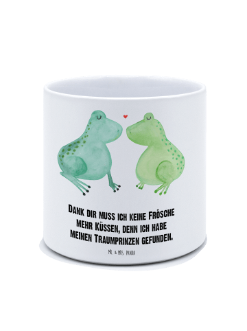 Mr. & Mrs. Panda XL Blumentopf Frosch Liebe mit Spruch in Weiß