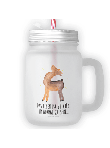 Mr. & Mrs. Panda Glas Lama Stolz mit Spruch in Transparent