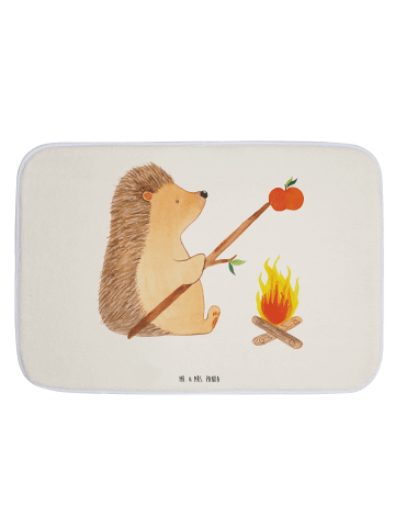 Mr. & Mrs. Panda Badteppich Igel Grillen ohne Spruch in Weiß
