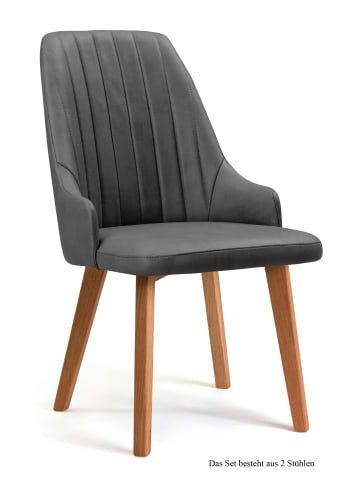 58 aufm Kessel ESSZIMMERSTUHL (2er-Set) Daryl 52x91x60 Eiche geölt/Grau