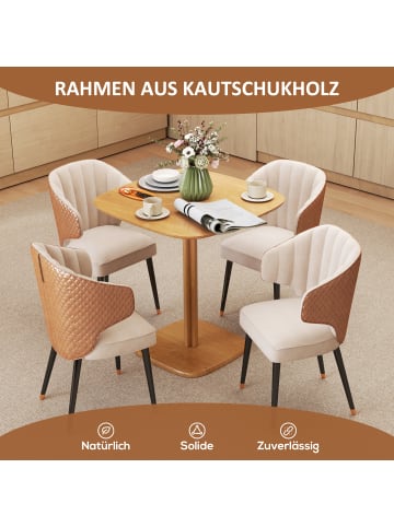 HOMCOM Esstisch-70L x 70B x 75H cm-Naturholz