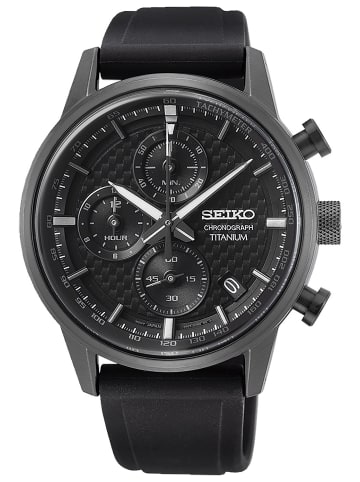 Seiko Herrenuhr Chronograph Titan Schwarz