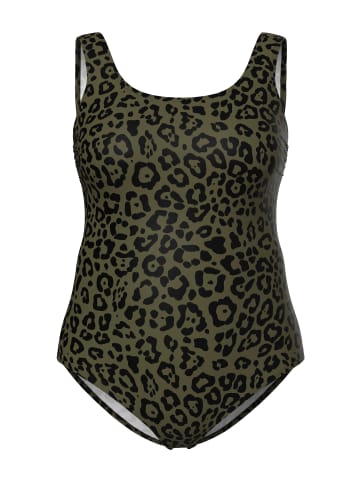 Ulla Popken Badeanzug in dunkel khaki