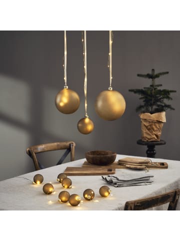 MARELIDA LED Weihnachtskugel beleuchtet aus Glas D: 10cm in gold