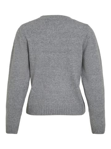 Vila Strickpullover in Medium Grey Melange
