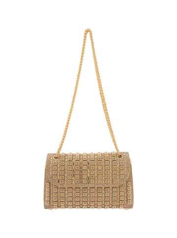faina Women Flap Bag in Gold
