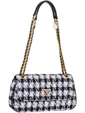 Guess Schultertasche Giully Conv Crossbody Flap Tweed in Black Multi