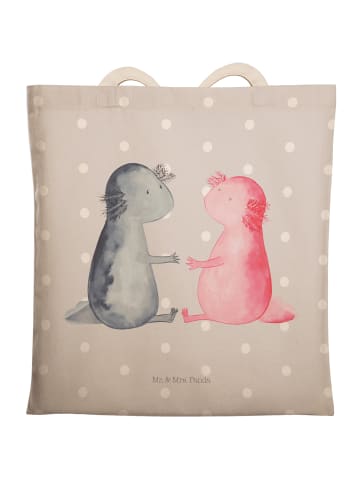 Mr. & Mrs. Panda Tasche Axolotl Liebe ohne Spruch in Grau Pastell