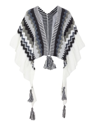 usha FESTIVAL Women Poncho in Dunkelgrau Mehrfarbig