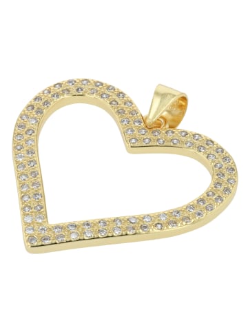 Adeliás Damen Anhänger – Unendlichkeitszeichen Herzanhänger aus 925 Silber in gold