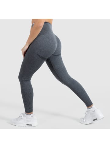 SMILODOX Kompression Leggings Amaze Ripp in Anthrazit Melange