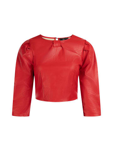 faina Damen Kunstleder Bluse in Rot