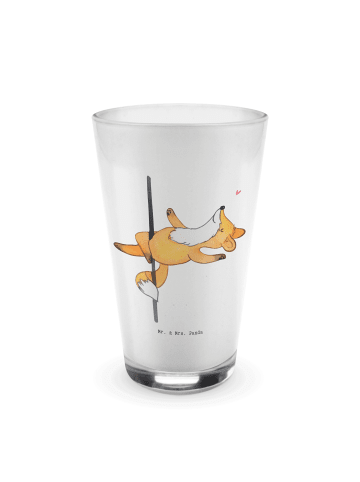 Mr. & Mrs. Panda Latte Macchiato Glas Fuchs PoledanZeichen ohne Spruch in Transparent