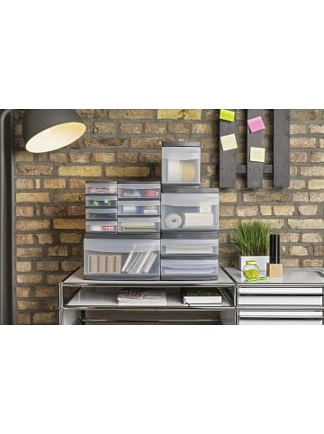 Rotho Systemix Schubladenbox mit 7l Schub, Kunststoff (PP) in Anthrazit