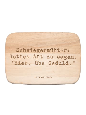Mr. & Mrs. Panda Schneidebrett Spruch Schwiegermutter Geduld mit... in Transparent