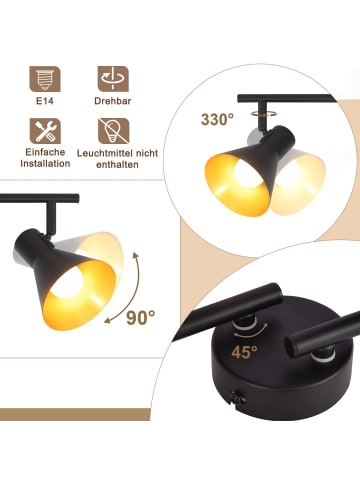 ZMH Deckenleuchte in Schwarz 4-flammige E14 Vintage Metall kreative Design