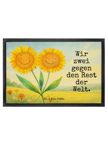 Mr. & Mrs. Panda Schmutzfangmatte Blume Sonnenblume Design mit S... in Weiß