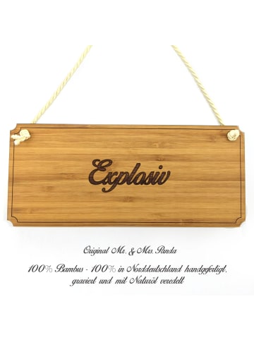 Mr. & Mrs. Panda Holzschild Explosiv mit Spruch in Keine Angabe