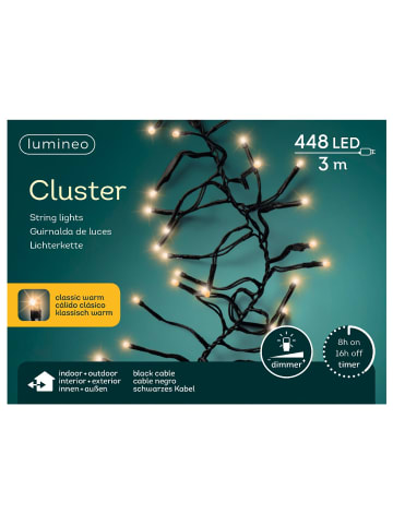 LUMINEO Lichterkette Cluster 448 LED 3 m in klassisch warm