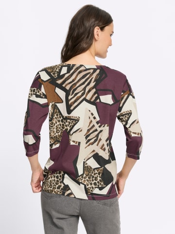 Sieh an! Druck-Shirt in burgund-champagner-bedruckt