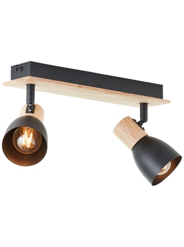 Brilliant Daintree Spotbalken 2-flammig holz/schwarz Aluminium braun 2x D45, E14