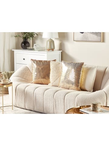 Beliani 2er-Set Dekokissen ASTER in Gold