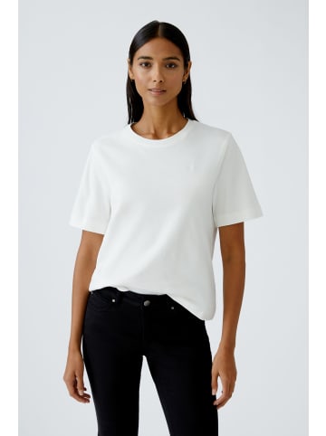 Oui T-Shirt aus reiner Baumwolle mit Herzstick in Cloud Dancer