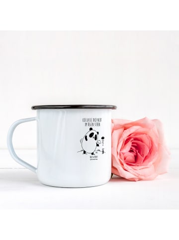 Mr. & Mrs. Panda Camping Tasse Panda ZuMenschmenhalt mit Spruch in Weiß