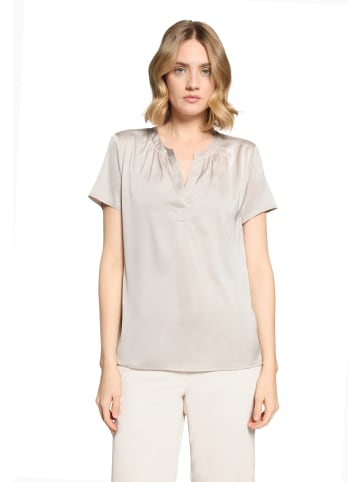 Betty Barclay Satin-Bluse kurzarm in Grau Beige
