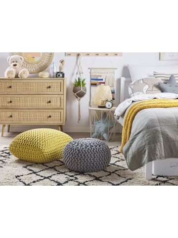 Beliani Pouf CONRAD in Gelb - (W) 50 x (H) 31 x (L) 50 cm
