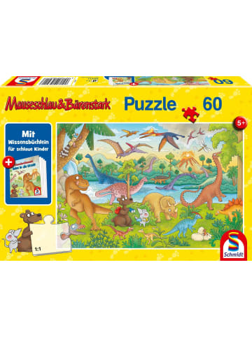 Schmidt Spiele Reise in die Urzeit, 60 Teile, mit Add-on (Wissensbüchlein) | Kinderpuzzle...