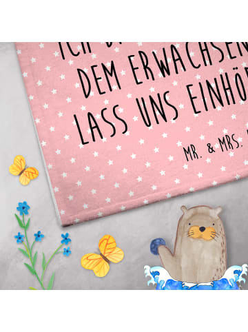Mr. & Mrs. Panda Handtuch Einhorn Pupsen mit Spruch in Rot Pastell