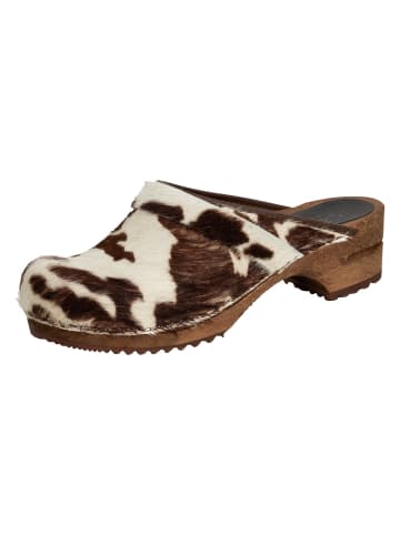 Sanita Clogs in brown cow in brown cow