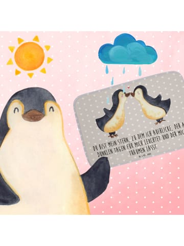 Mr. & Mrs. Panda Badematte Pinguin Liebe mit Spruch in Grau Pastell