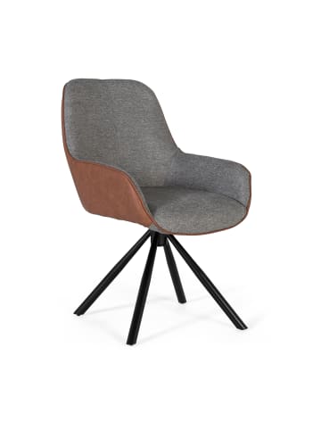 Giner y Colomer 2-er Set: Drehstühle gepolstert mit Stoff in Gray