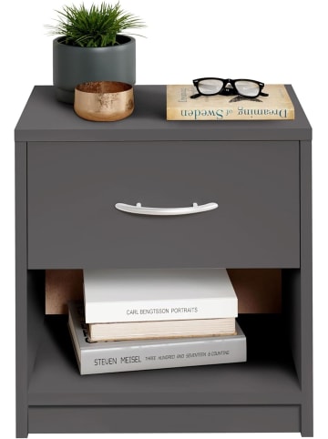 Stella Trading PEPE Nachttisch Graphit Schlicht Schublade 39 x 41 x 28 cm (B/H/T)