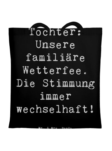 Mr. & Mrs. Panda Tragetasche Tochter Wetterfee mit Spruch in Schwarz